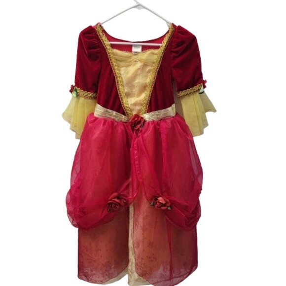 Disney Princess Belle Beauty and the Beast Red and Gold Kids Costume M 7-8 - Picture 4 of 16